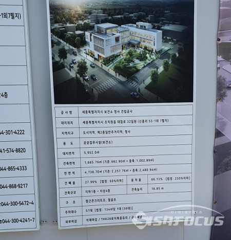 세종시 보건소 신청사 조감도 및 건축개요 / 이현승 기자