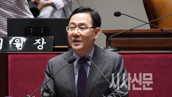 주호영 미래통합당 원내대표가 15일 오후 국회에서 발언하고 있다. 사진 / 박상민 기자