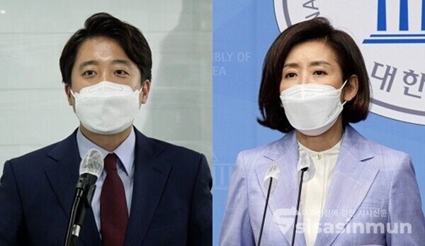 20일 국민의힘 당 대표 경선 출마를 공식 선언한 이준석 전 최고위원(좌)과 나경원 전 의원(우). 사진 / 권민구 기자