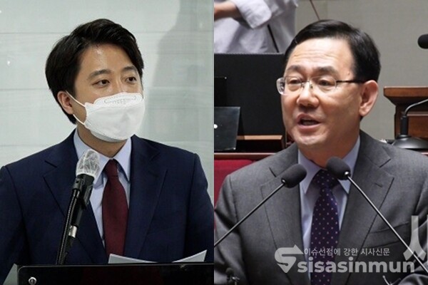 이준석 전 국민의힘 최고위원(좌)과 주호영 국민의힘 의원(우). 사진 / 시사신문DB