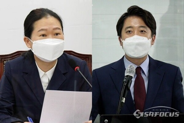 권은희 국민의당 원내대표(좌)와 이준석 국민의힘 당 대표 후보(우). 사진 / 시사포커스DB