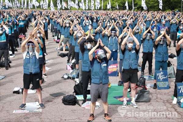 택배노동조합 노동자들이 상경투쟁을 하고 있다. [사진 / 오훈 기자]
