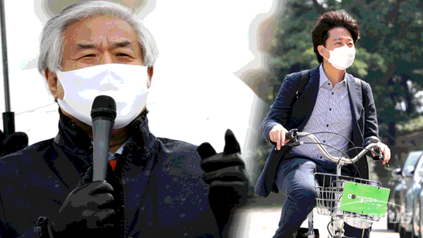 전광훈 사랑제일교회 목사(좌)와 '따릉이'를 타고 출근하는 이준석 국민의힘 대표(우). 사진 / 시사포커스DB