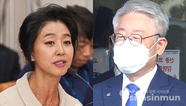배우 김부선 씨(좌)와 이재명 경기도지사(우). 사진 / 시사신문DB