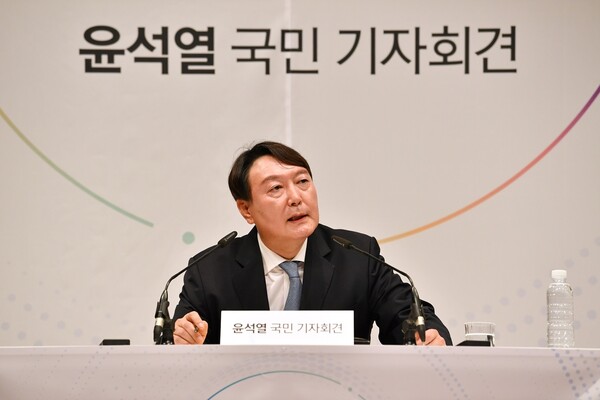 윤석열 전 검찰총장이 29일 윤봉길 기념관에서 대선출마 선언을 하고 있다. 사진 / 윤석열 캠프 제공