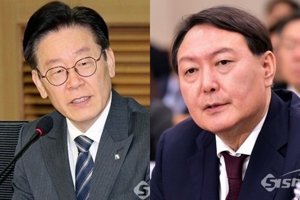 이재명 경기도지사(좌)와 윤석열 전 검찰총장. 사진 / 시사신문DB