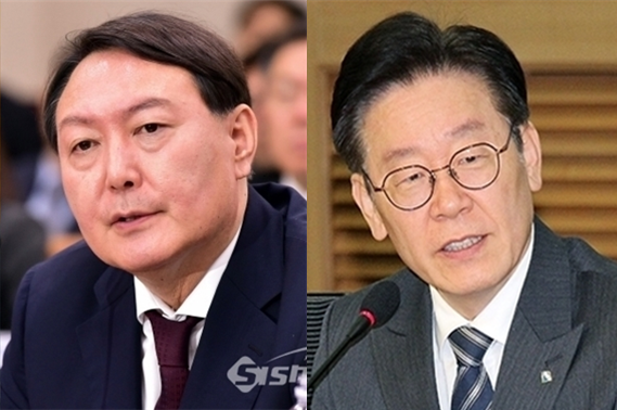 윤석열 전 검찰총장(좌)과 이재명 경기도지사(우). 시사신문DB