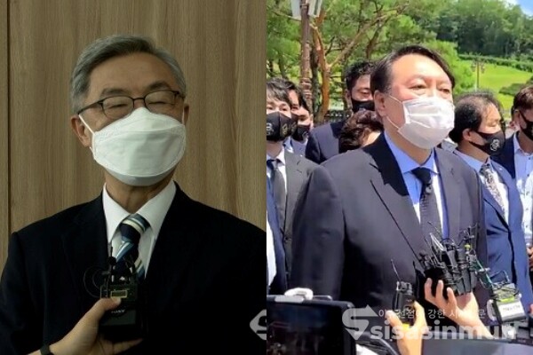 최재형 전 감사원장(좌), 윤석열 전 검찰총장 모습. 사진 / 이강산, 박영용 기자