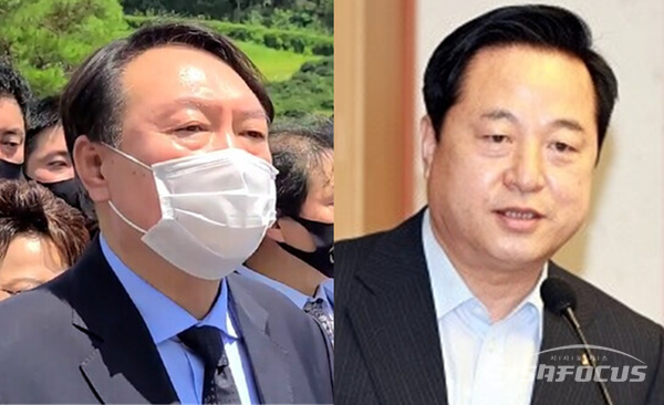 윤석열 전 검찰총장(좌)과 김두관 더불어민주당 의원(우). ⓒ시사포커스DB