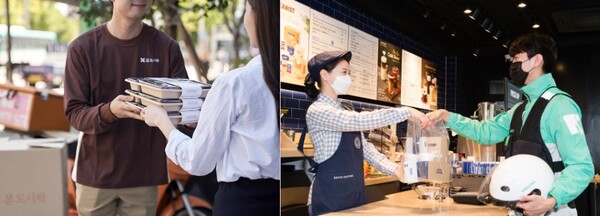 본아이에프 본도시락(좌), 이디야커피 배달 및 포장 매출이 사회적 거리두기 강화와 폭염이 겹치면서 증가했다. ⓒ각 사