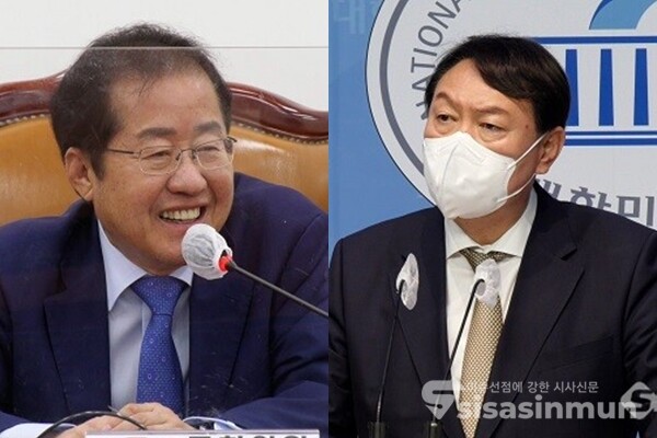 홍준표 국민의힘 의원(좌)과 윤석열 전 검찰총장(우). 사진 / 시사포커스DB