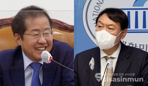 홍준표 국민의힘 의원(좌)과 윤석열 전 검찰총장(우). 사진 / 시사신문DB