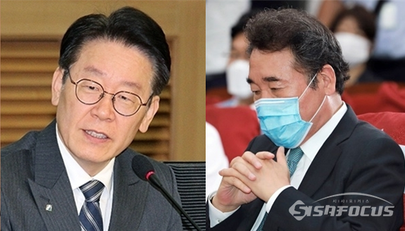 이재명 경기도지사(좌)와 이낙연 전 더불어민주당 대표(우). 사진 / 시사포커스DB