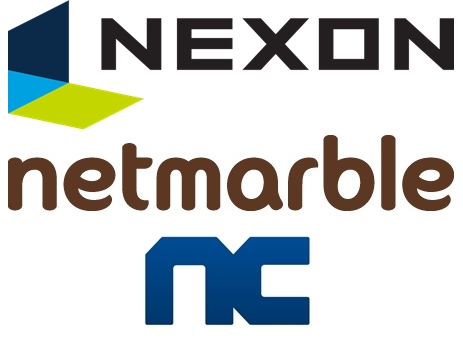 넥슨, 넷마블, 엔씨소프트 로고. ⓒ각 사