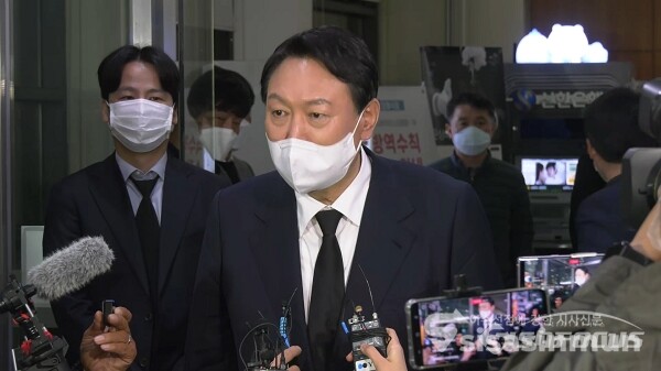 윤석열 전 검찰총장이 발언하고 있다. 사진 / 시사신문DB