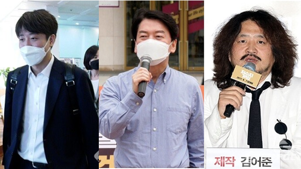 (왼쪽부터) 국민의힘 이준석 대표, 국민의당 안철수 대선후보, 방송인 김어준씨. 시사포커스DB
