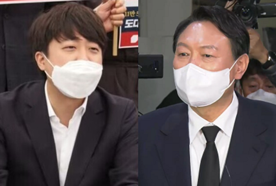 이준석 국민의힘 대표(좌)와 윤석열 대선후보(우). 시사포커스DB