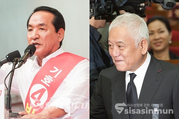 박창달 전 한나라당 의원(좌)과 김한길 전 새정치민주연합 대표. 사진 / 시사신문DB