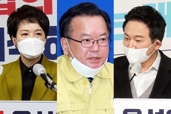 김은혜 대통령 당선인 대변인(좌), 김부겸 국무총리(중), 원희룡 대통령직 인수위원회 기획위원장(우). 사진 / 시사신문DB