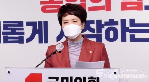 김은혜 당선인 대변인이 발언하고 있다. 사진 / 시사포커스DB