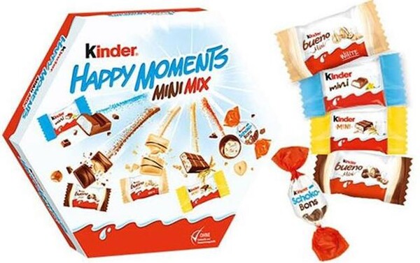 에쓰시디 글로벌이 국내 수입중인 독일산 킨더 해피모먼츠 미니믹스가 벨기에산 킨더 초콜릿 부정이슈 때문에 독일서 회수 중이다. 국내에서도 이 제품은 식약처가 회수중에 있다. ⓒ식약처