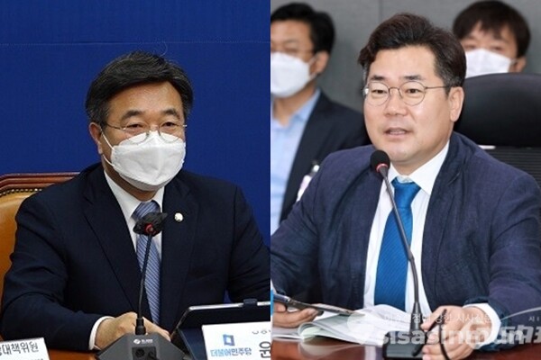 윤호중 민주당 공동비상대책위원장(좌)과 박찬대 민주당 원내수석부대표(우). 사진 / 시사신문DB