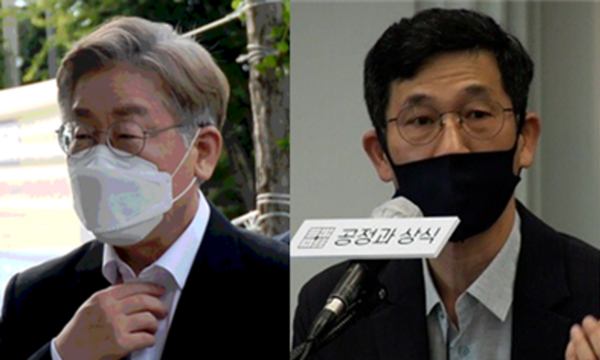 지난 대선에서 패배한 이재명 더불어민주당 6·1지방선거 총괄선대위원장(좌)와 진중권 전 동양대 교수(우). 시사포커스DB