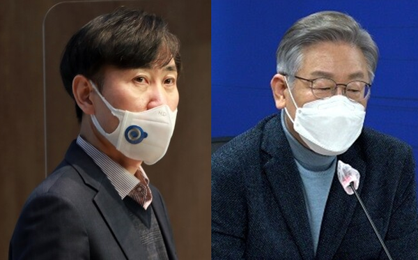 하태경 국민의힘 의원(좌)과 인천계양을 국회의원 보궐선거에 출마하는 이재명 더불어민주당 후보(우). 시사포커스DB