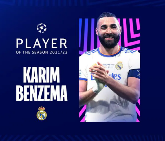 카림 벤제마, 2021-2022시즌 UEFA 챔피언스리그 최우수선수/ 사진: ⓒ유럽축구연맹