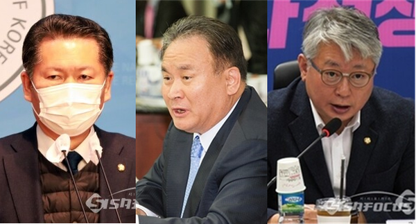 (왼쪽부터) 더불어민주당 정청래 의원, 이상민 의원, 조응천 의원. 시사포커스DB