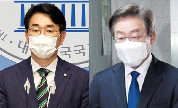 박용진 더불어민주당 의원(좌)과 이재명 의원(우), 박용진 의원이 10일 이 의원을 향해 차기 전당대회에서 당권 도전에 나서지 말고 숙고의 시간을 갖는 것이 향후를 위해 더 좋겠다고 조언했다. 시사포커스DB