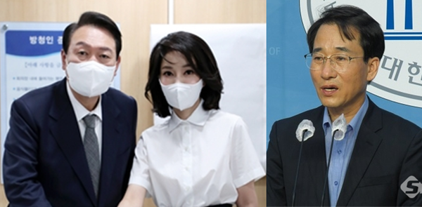 (왼쪽부터) 윤석열 대통령과 그의 배우자인 김건희 여사, 이원욱 더불어민주당 의원. 뉴시스ⓒ(좌) 시사포커스DB(우)