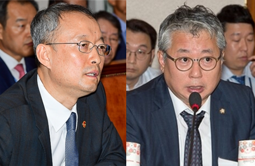 '산업부 블랙리스트' 사건에 연루 의혹을 받아 검찰로부터 수사를 받고 있는 백운규 전 산업통상자원부 장관(좌)과 '검사 출신'인 조응천 더불어민주당 의원. 시사포커스DB