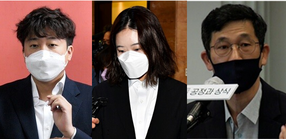 (왼쪽부터) 이준석 국민의힘 대표, 박지현 전 더불어민주당 공동비상대책위원장, 진중권 전 동양대 교수. 시사포커스DB