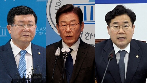 (왼쪽부터) 더불어민주당 설훈 의원, 이재명 의원, 박찬대 의원. 시사포커스DB