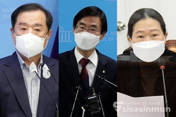 김병준 국민대 명예교수(좌), 조경태 국민의힘 의원(중), 권은희 국민의힘 의원(우). 사진 / 권민구 기자