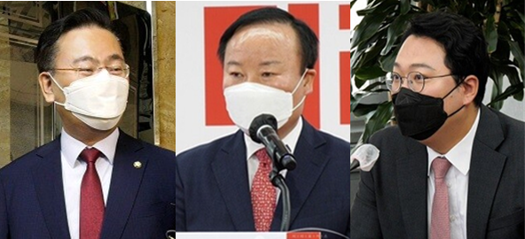 (왼쪽부터) 국민의힘 유상범 법률지원단장, 김재원 전 최고위원, 천하람 전남순천갑 당협위원장. 시사포커스DB