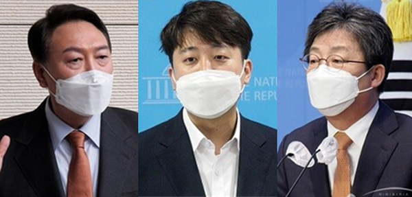 (왼쪽부터) 윤석열 대통령, 이준석 전 국민의힘 대표, 유승민 전 의원. 시사포커스DB