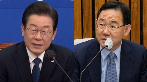 이재명 더불어민주당 대표(좌)와 주호영 국민의힘 원내대표(우). 시사포커스DB