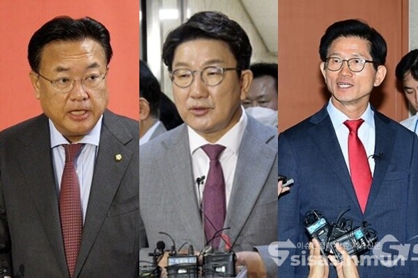 (좌측부터) 정진석 국민의힘 비대위원장, 권성동 국민의힘 의원, 김문수 경사노위 위원장. 사진 / 시사신문DB