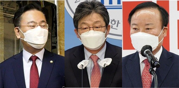 (왼쪽부터) 국민의힘 유상범 의원, 유승민 전 의원, 김재원 전 최고위원. 시사포커스DB