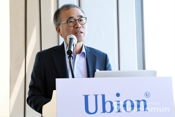 임재환 대표이사가 기업소개를 하고 있다. [사진 /오훈 기자]