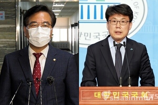 송언석 국민의힘 원내수석부대표(좌), 진성준 민주당 원내수석부대표(우). 사진 / 시사신문DB