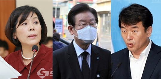 (왼쪽부터) 최민희 더불어민주당 전 의원, 이재명 민주당 대표, 문진석 민주당 전략기획위원장. 시사포커스DB