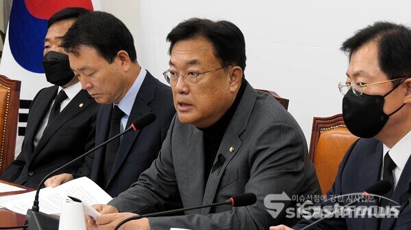 국민의힘 정진석 비상대책위원장이 7일 오전 서울 여의도 국회에서 열린 이태원 사고조사 및 안전대책 특별위원회 제1차 회의에서 발언하고 있다. 사진 / 김기범 기자