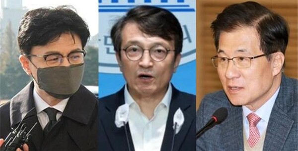 한동훈 법무부 장관, 김의겸 더불어민주당 대변인, 기자 출신인 신경민 민주당 전 의원. 시사포커스DB