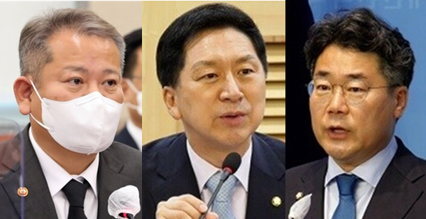 (왼쪽부터) 이상민 행정안전부 장관, 김기현 국민의힘 의원, 박찬대 더불어민주당 최고위원. 시사포커스DB