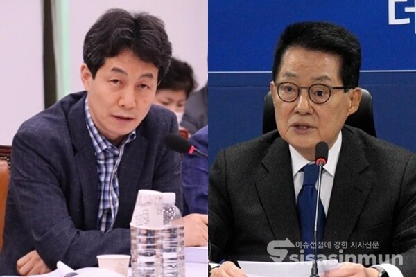 윤건영 민주당 의원(좌), 박지원 전 국정원장. 사진 / 윤건영 의원실(좌), 시사신문DB