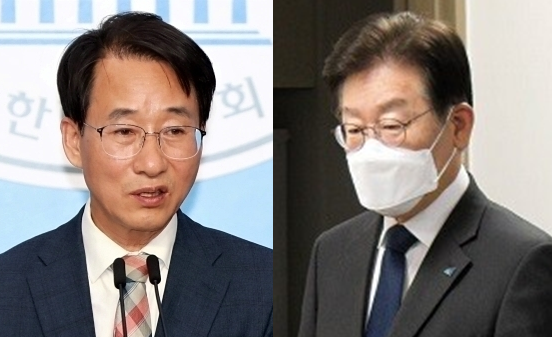 이원욱 더불어민주당 의원(좌)과 이재명 민주당 당대표(우). 시사포커스DB