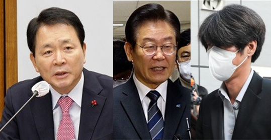 (왼쪽부터) 성일종 국민의힘 정책위의장, 이재명 더불어민주당 대표, 대장동 사업자인 남욱 변호사. 시사포커스DB